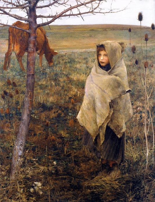 Pauvre Fauvette, vintage artwork by Jules Bastien-Lepage, 12x8" (A4) Poster