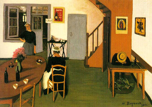 Interieur d'auberge, vintage artwork by Marius Borgeaud, 12x8" (A4) Poster