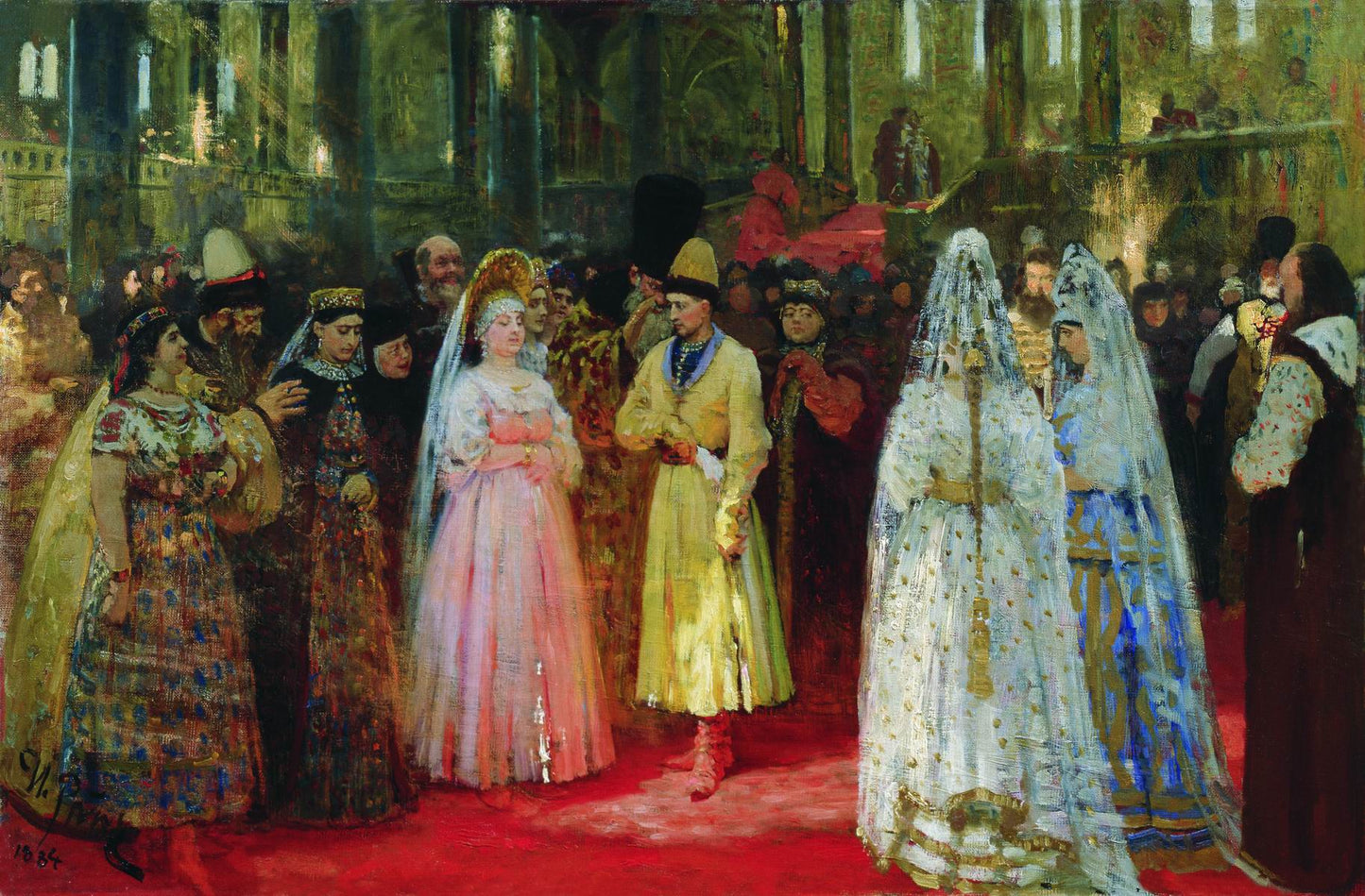 Choosing a Bride for the Grand Duke, vintage artwork by Ilia Efimovich Repin, 12x8" (A4) Poster