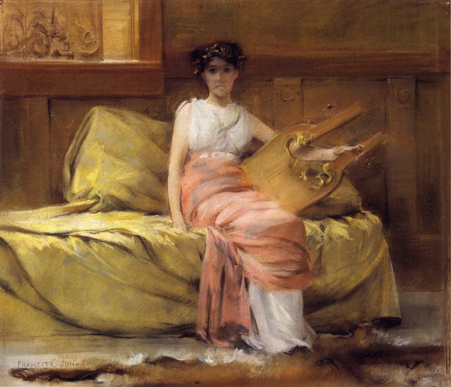 Lady with a Lyre by Francis Coates Jones,A3(16x12")Poster