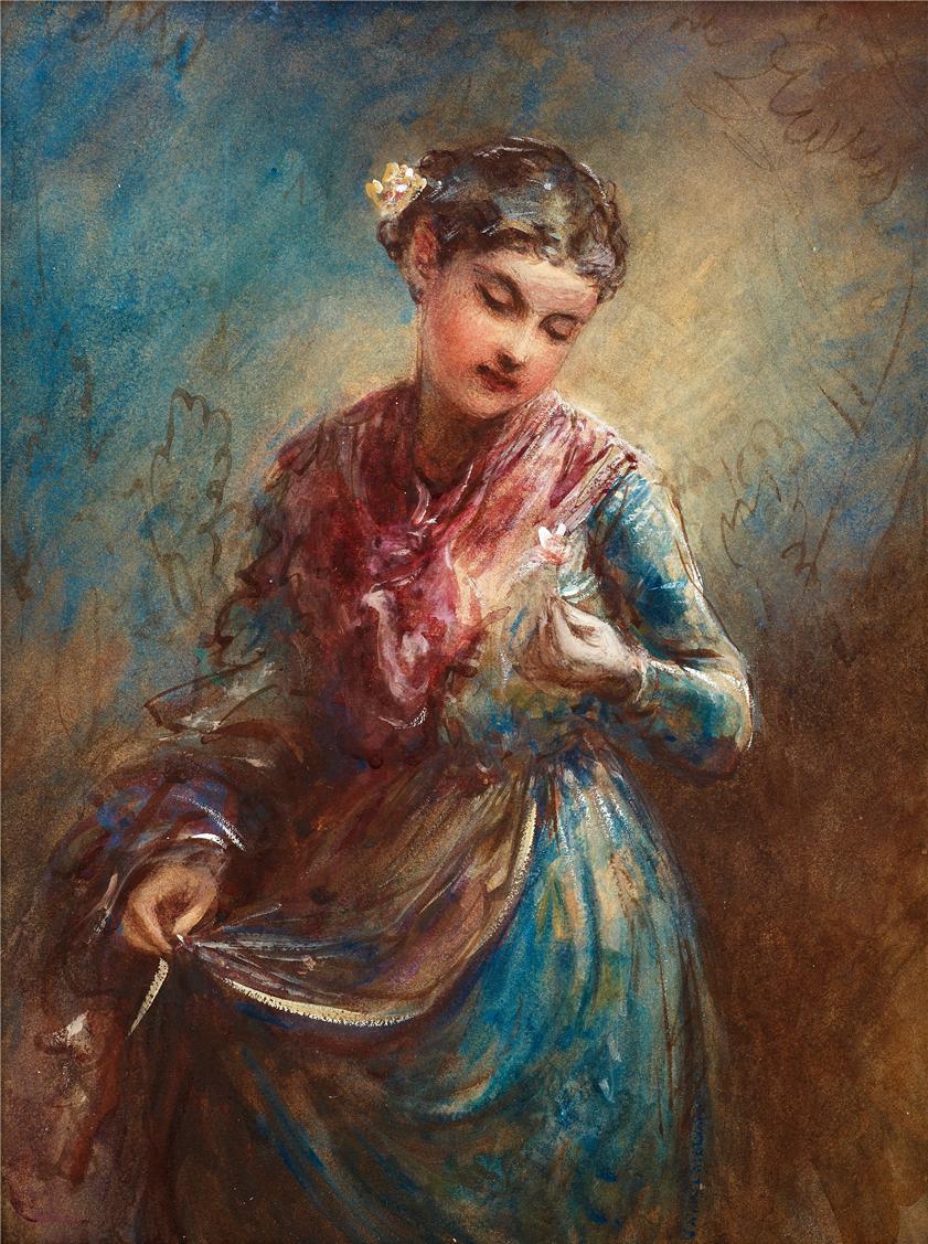 Indian Girl, vintage artwork by Egron Sillif Lundgren, A3 (16x12") Poster Print