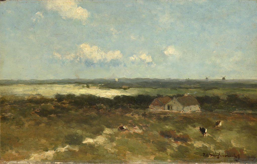 Landscape with dunes, vintage artwork by Johan Hendrik Weissenbruch, 12x8" (A4) Poster