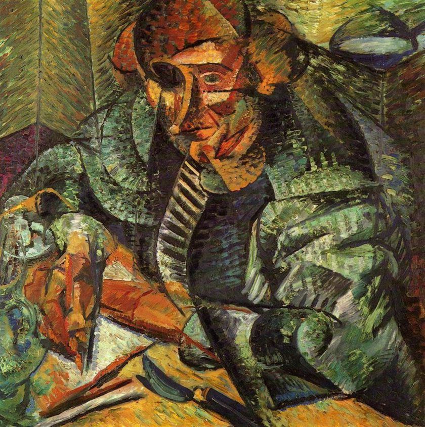 L'antigrazioso, vintage artwork by Umberto Boccioni, 12x8" (A4) Poster