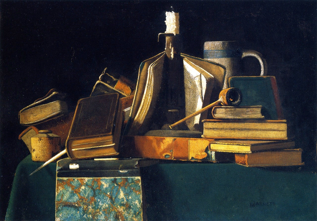 After Night's Study, vintage artwork by John Frederick Peto, 12x8" (A4) Poster
