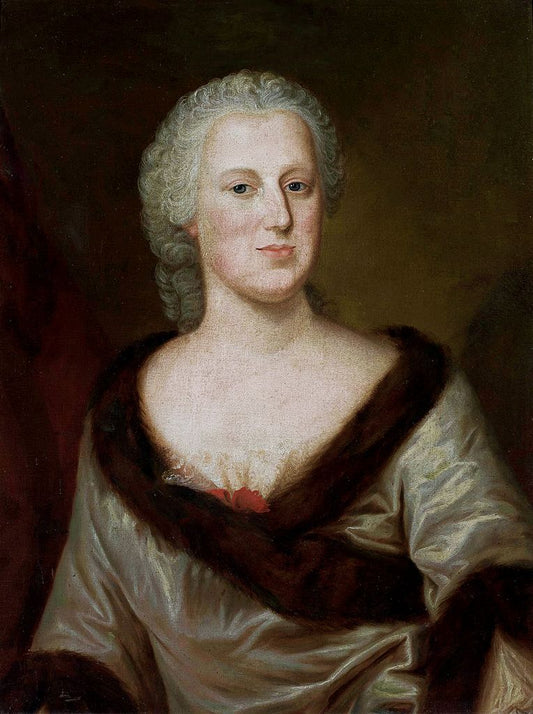 Portrait of Maria Anna of Kolowrat-Krakovský, vintage artwork by Louis de Silvestre, 12x8" (A4) Poster