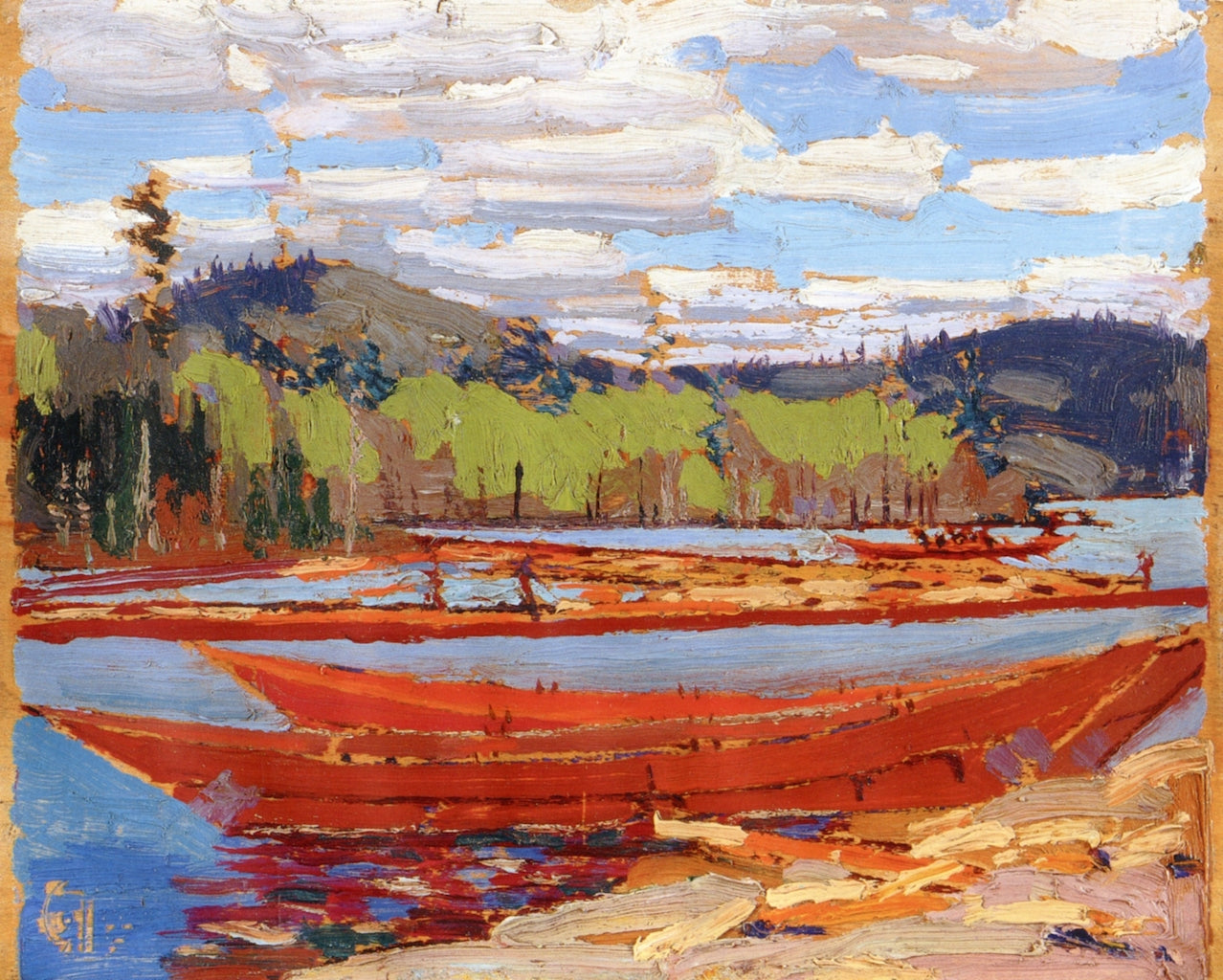 Bateaux, vintage artwork by Tom Thomson, 12x8" (A4) Poster