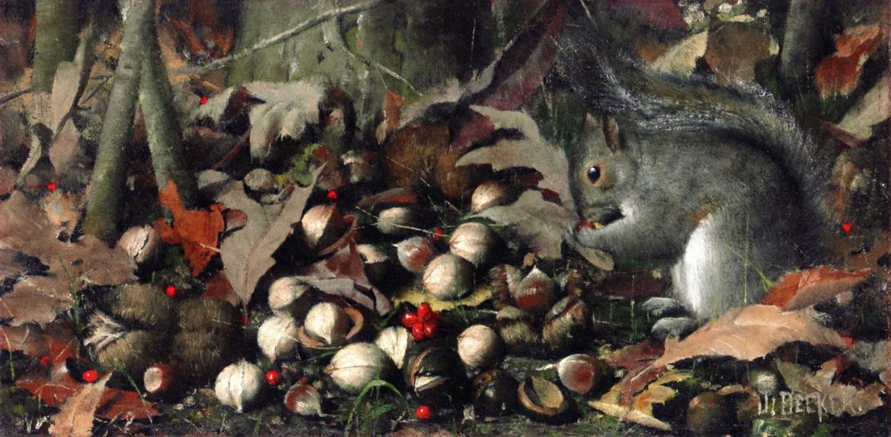 A Great Feast, vintage artwork by Joseph Decker, 12x8" (A4) Poster