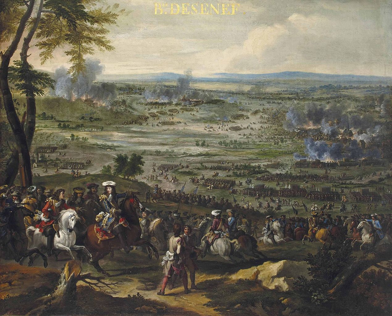 The Battle of Seneffe, vintage artwork by Adam Frans van der Meulen, 12x8" (A4) Poster