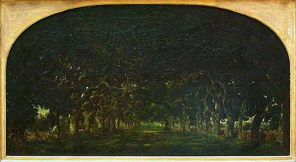 L'allee des châtaigniers (au château de Souliers, en Poitou), vintage artwork by Theodore Rousseau, A3 (16x12") Poster Print