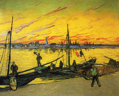 Coal Barges by Vincent van Gogh,A3(16x12")Poster