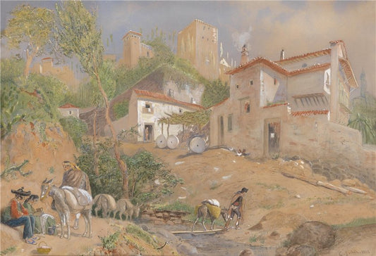 In the Sierra, vintage artwork by Carl Goebel, 12x8" (A4) Poster