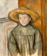 Boy with a Straw Hat, vintage artwork by Paul Cezanne, 12x8" (A4) Poster