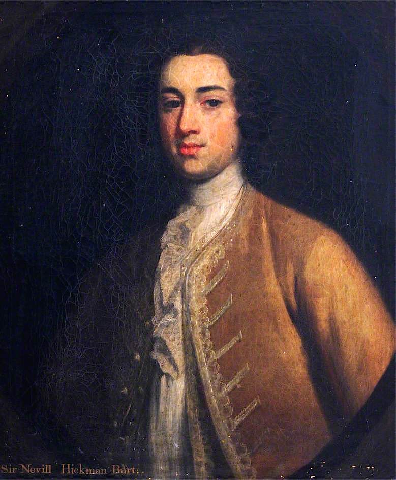 Sir Neville Hickman, Bt, vintage artwork by Attributed to Arthur Devis, 12x8" (A4) Poster