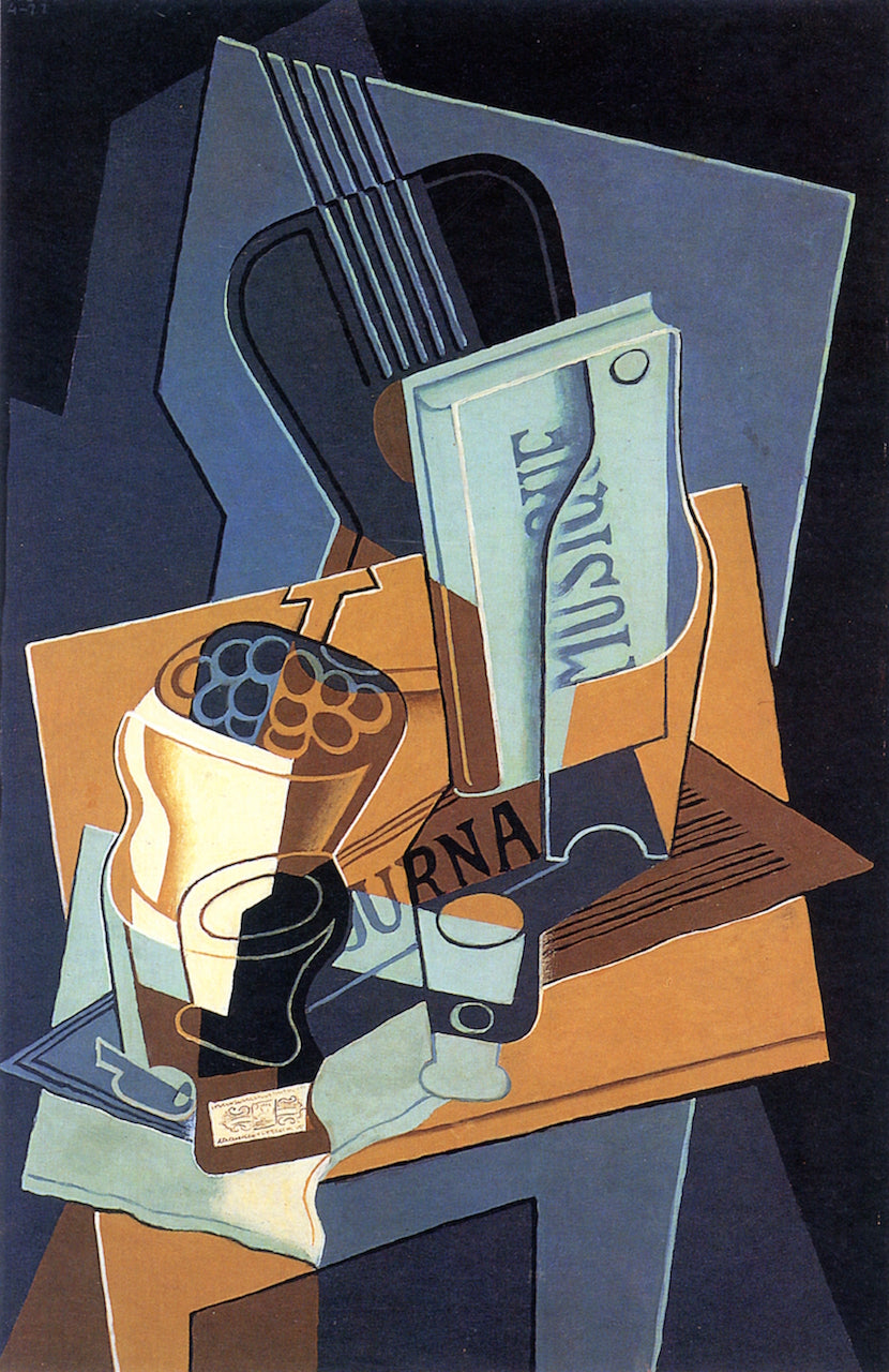 The Book of Music, vintage artwork by Juan Gris, 12x8" (A4) Poster