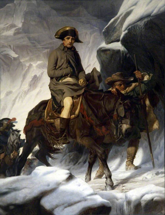Napoleon Crossing the Alps, vintage artwork by Paul Delaroche, A3 (16x12") Poster Print
