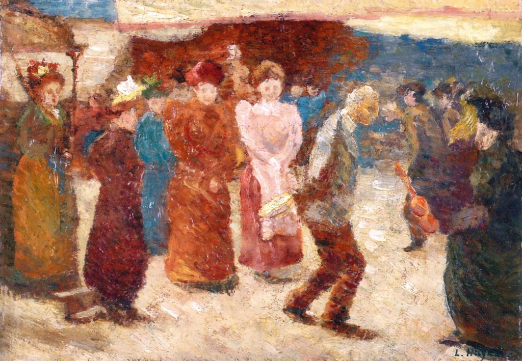 Figures on a Street by Louis Hayet,A3(16x12")Poster