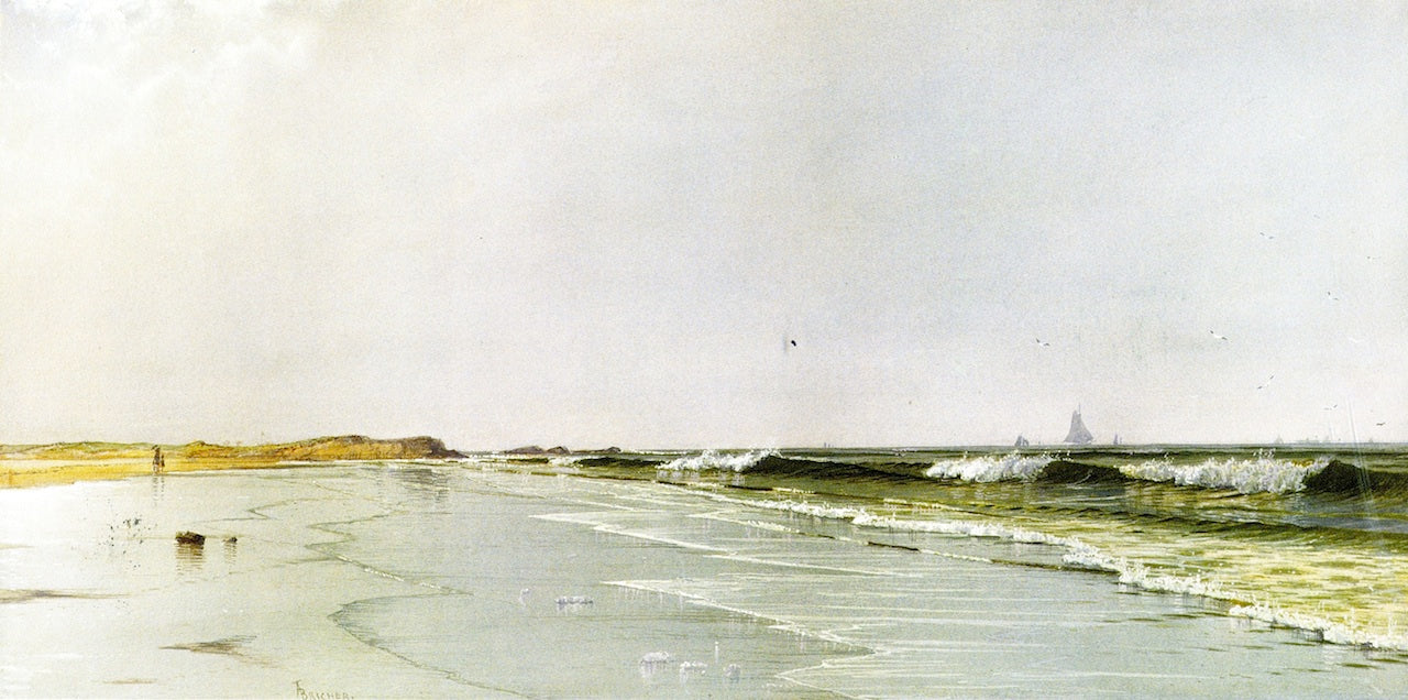 Beach at Little Boar's Head, New Hampshire, vintage artwork by Alfred Thompson Bricher, 12x8" (A4) Poster