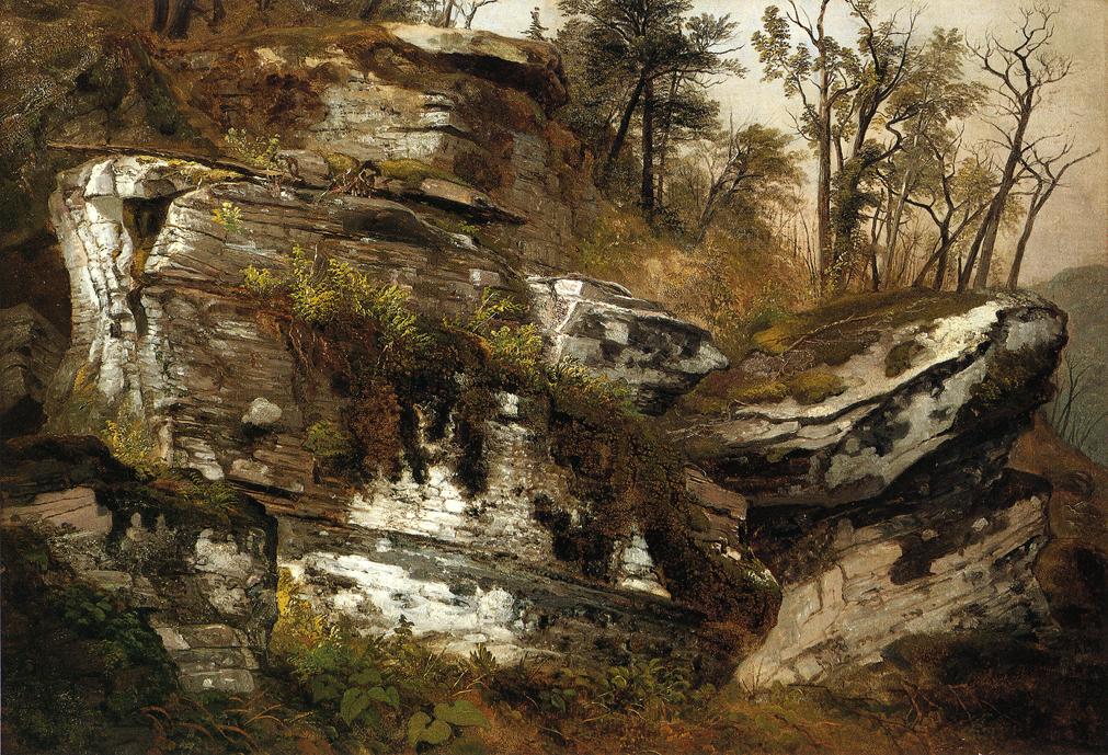 Rocky Cliff, vintage artwork by Asher Brown Durand, A3 (16x12") Poster Print