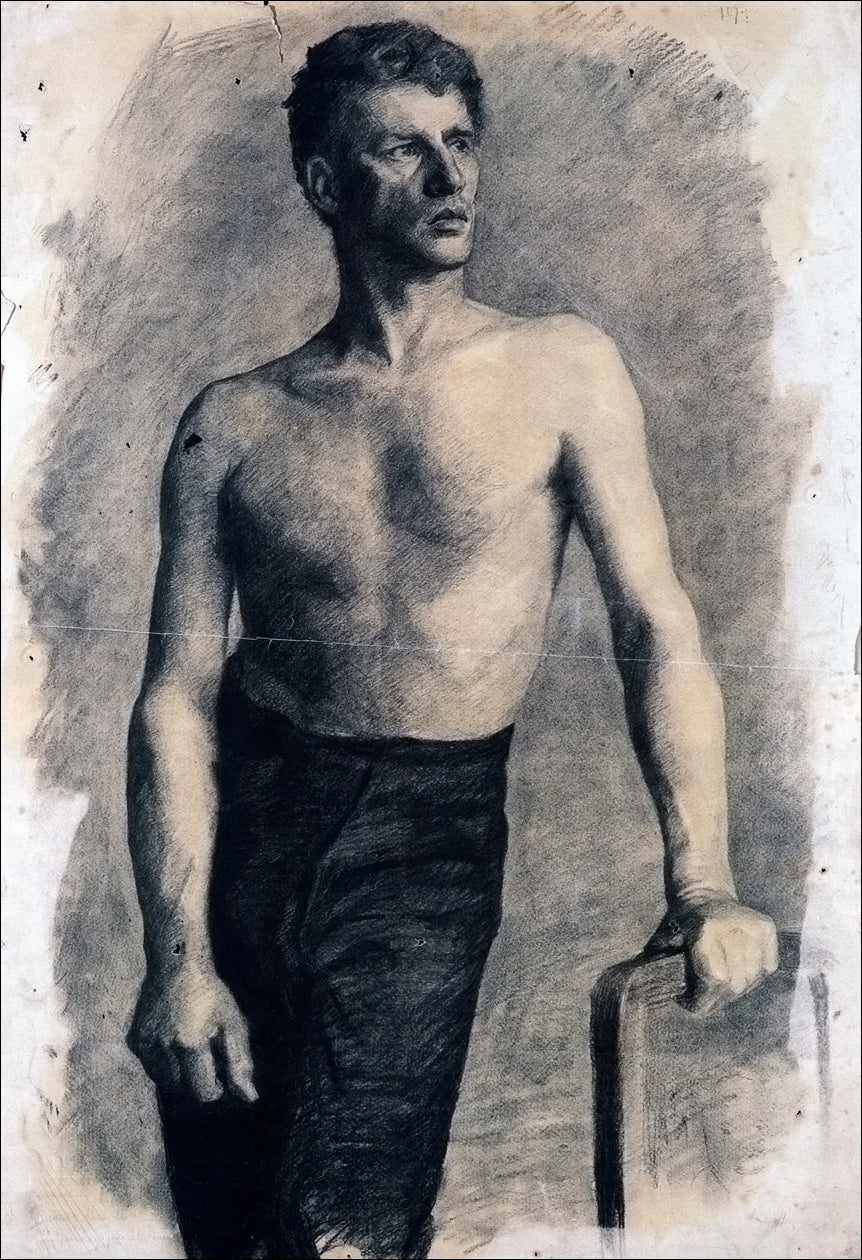 Portrait of Richard Kruse, vintage artwork by Marie Triepcke Kroyer, 12x8" (A4) Poster
