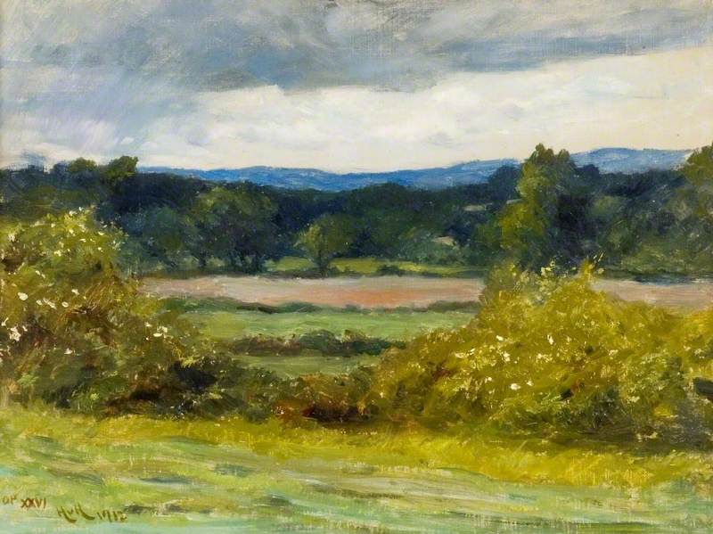 In My Fields, vintage artwork by Hubert von Herkomer, 12x8" (A4) Poster
