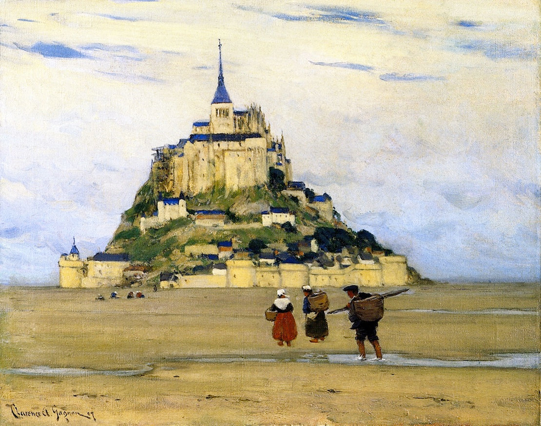 Mont-Saint-Michel, Morning, vintage artwork by Clarence Gagnon, 12x8" (A4) Poster
