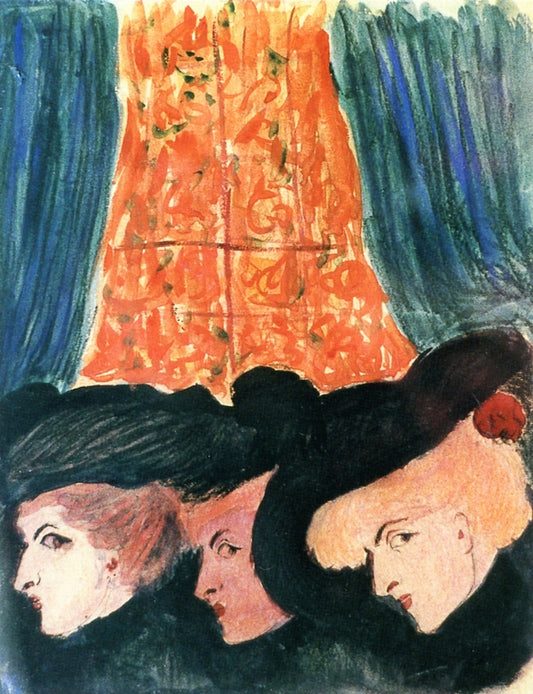 Three Women at the Theater by Marianne von Werefkin,A3(16x12")Poster