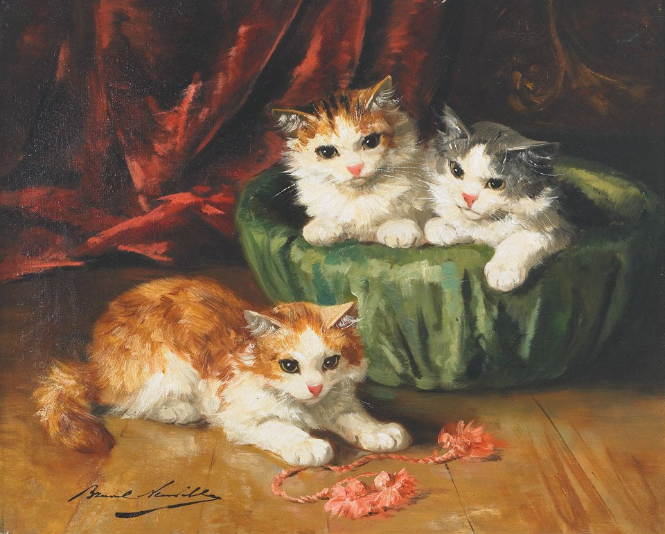 Three's Company, vintage artwork by Alfred Brunel de Neuville, 12x8" (A4) Poster