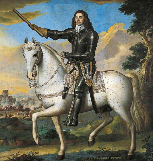 Colonel Alexander Popham (c.1595–1669), vintage artwork by British School 17th Century - Unknown, 12x8" (A4) Poster