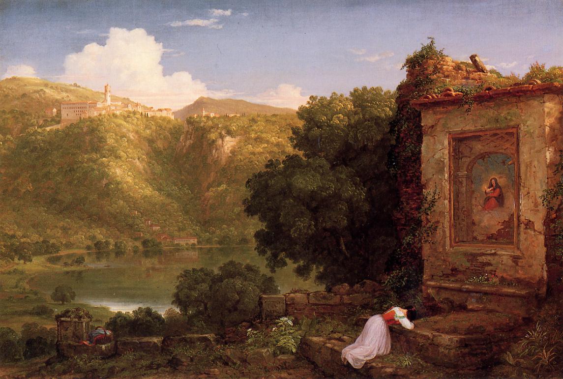 Il Pensaro, vintage artwork by Thomas Cole, A3 (16x12") Poster Print