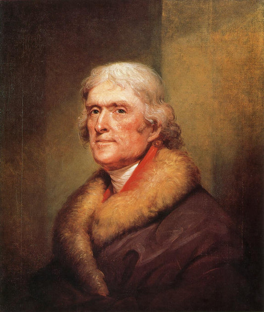 Thomas Jefferson, vintage artwork by Rembrandt Peale, 12x8" (A4) Poster