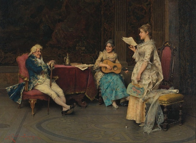 Musical Entertainment, vintage artwork by Adriano Cecchi, 12x8" (A4) Poster