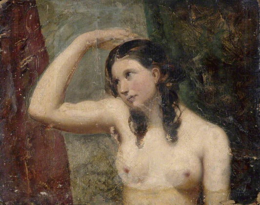 Girl Touching her Head, vintage artwork by William Etty, A3 (16x12") Poster Print