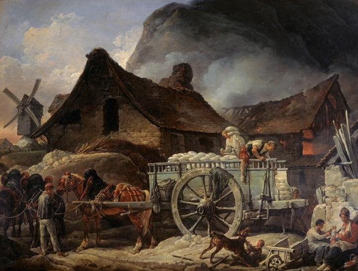 The Gypsum Furnace at Montmartre, vintage artwork by Carle Vernet, 12x8" (A4) Poster
