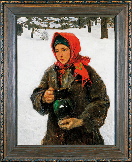 Girl with a jug, vintage artwork by Theodor Axentowicz, 12x8" (A4) Poster
