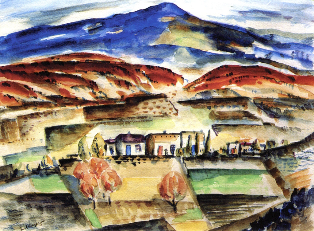 Chimayó Valley, vintage artwork by Frank Applegate, 12x8" (A4) Poster