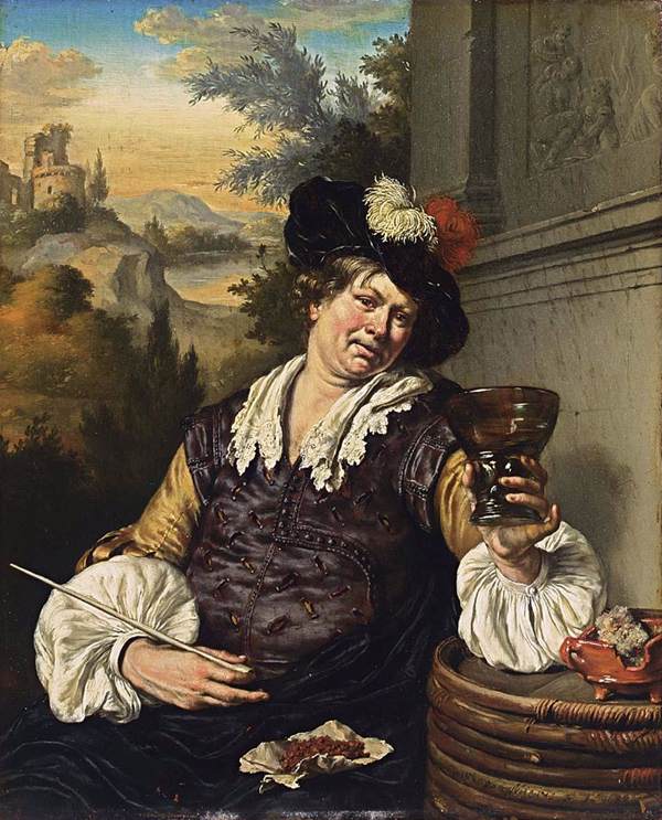 A Man Seated, vintage artwork by Willem van Mieris, 12x8" (A4) Poster