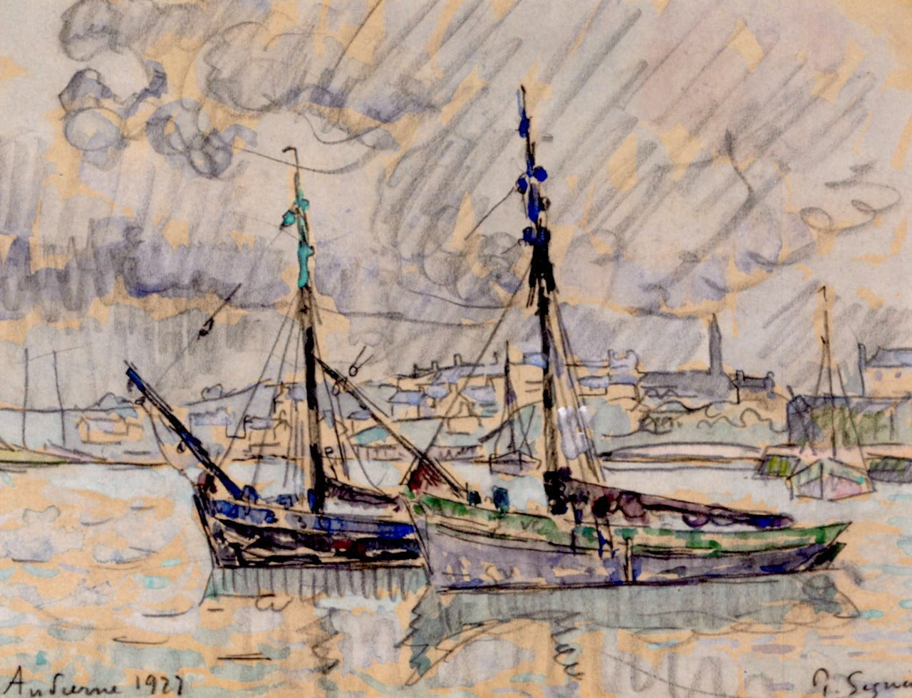 Audierne, the Port, vintage artwork by Paul Signac, 12x8" (A4) Poster