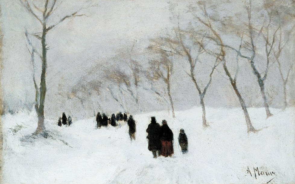 Snow Storm, vintage artwork by Anton Mauve, 12x8" (A4) Poster