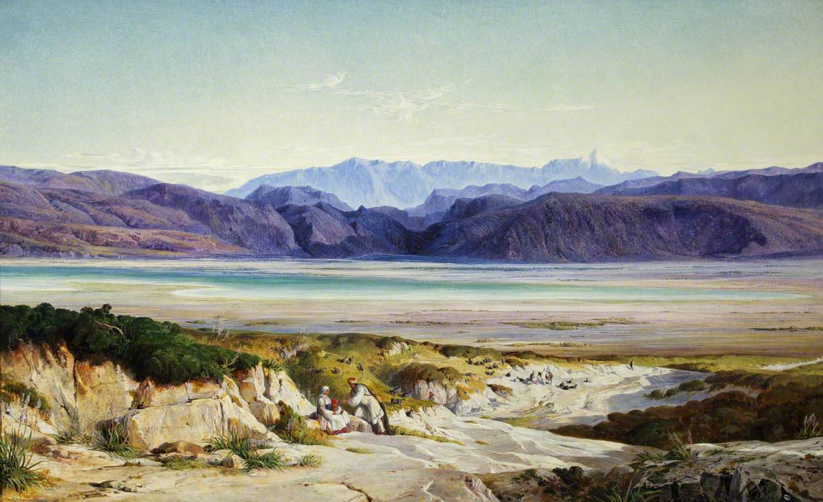 The Mountains of Thermopylae, vintage artwork by Edward Lear, A3 (16x12") Poster Print