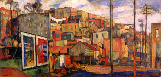 Morris Avenue, New York I, vintage artwork by Abraham A. Manievich, 12x8" (A4) Poster