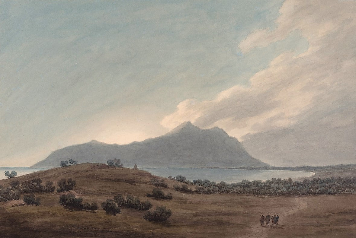 Monte Circeo at Sunset, vintage artwork by John Robert Cozens, 12x8" (A4) Poster