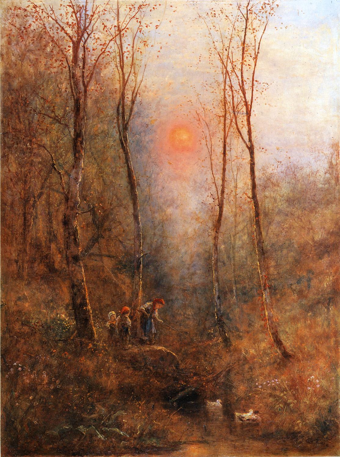Children in a Wood, vintage artwork by James Crawford Thom, 12x8" (A4) Poster