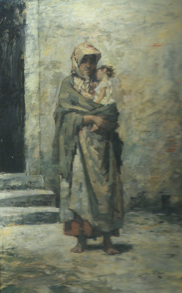 Woman with Child on her Arms by Carlos Reis,A3(16x12")Poster