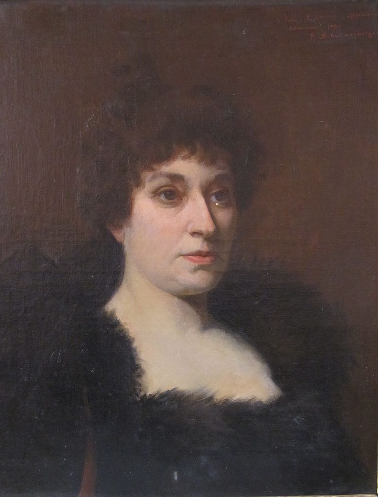 Portrait of a Woman in Black by Rene-Paul Schutzenberger,A3(16x12")Poster