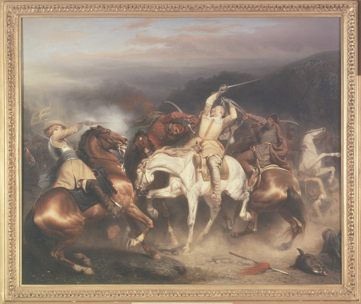 King Gustav II Adolf of Sweden at Stuhm, vintage artwork by Carl Wahlbom, A3 (16x12") Poster Print
