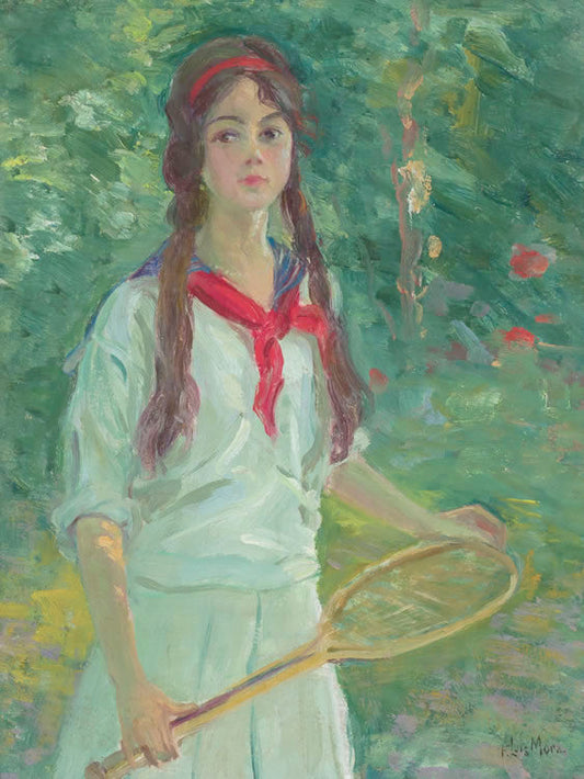 The Tennis Girl, vintage artwork by Francis Luis Mora, 12x8" (A4) Poster