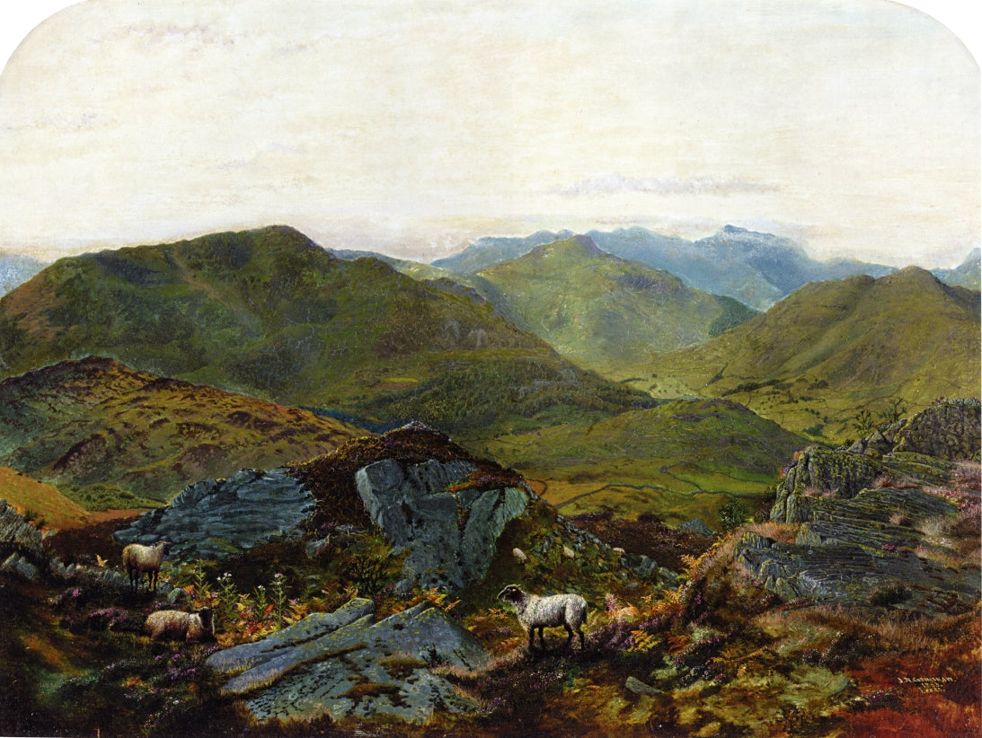 Landscape in the Lake District, vintage artwork by John Atkinson Grimshaw, 12x8" (A4) Poster