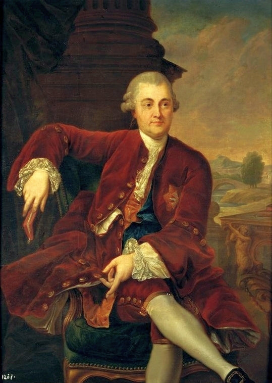 Portrait of Kazimierz Poniatowski, vintage artwork by Marcello Bacciarelli, 12x8" (A4) Poster