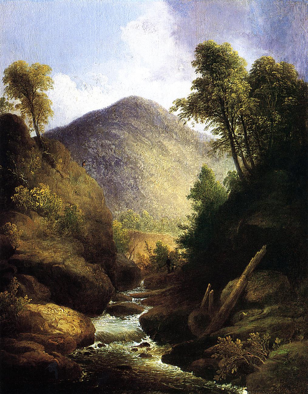 At the Waterfall, vintage artwork by Thomas Doughty, A3 (16x12") Poster Print