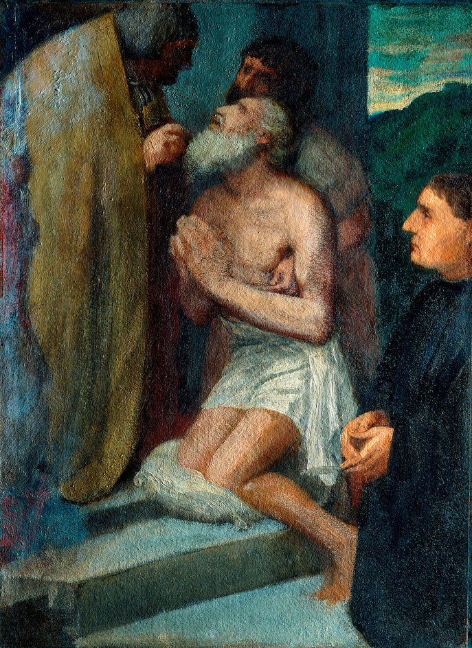 The Confession, vintage artwork by Alphonse Legros, 12x8" (A4) Poster